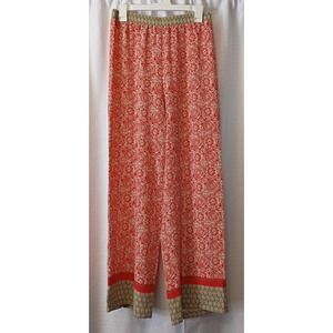 Cato Women's Size Medium Wide Leg Palazzo Pull On Pants FLOWY BOHO VACATION